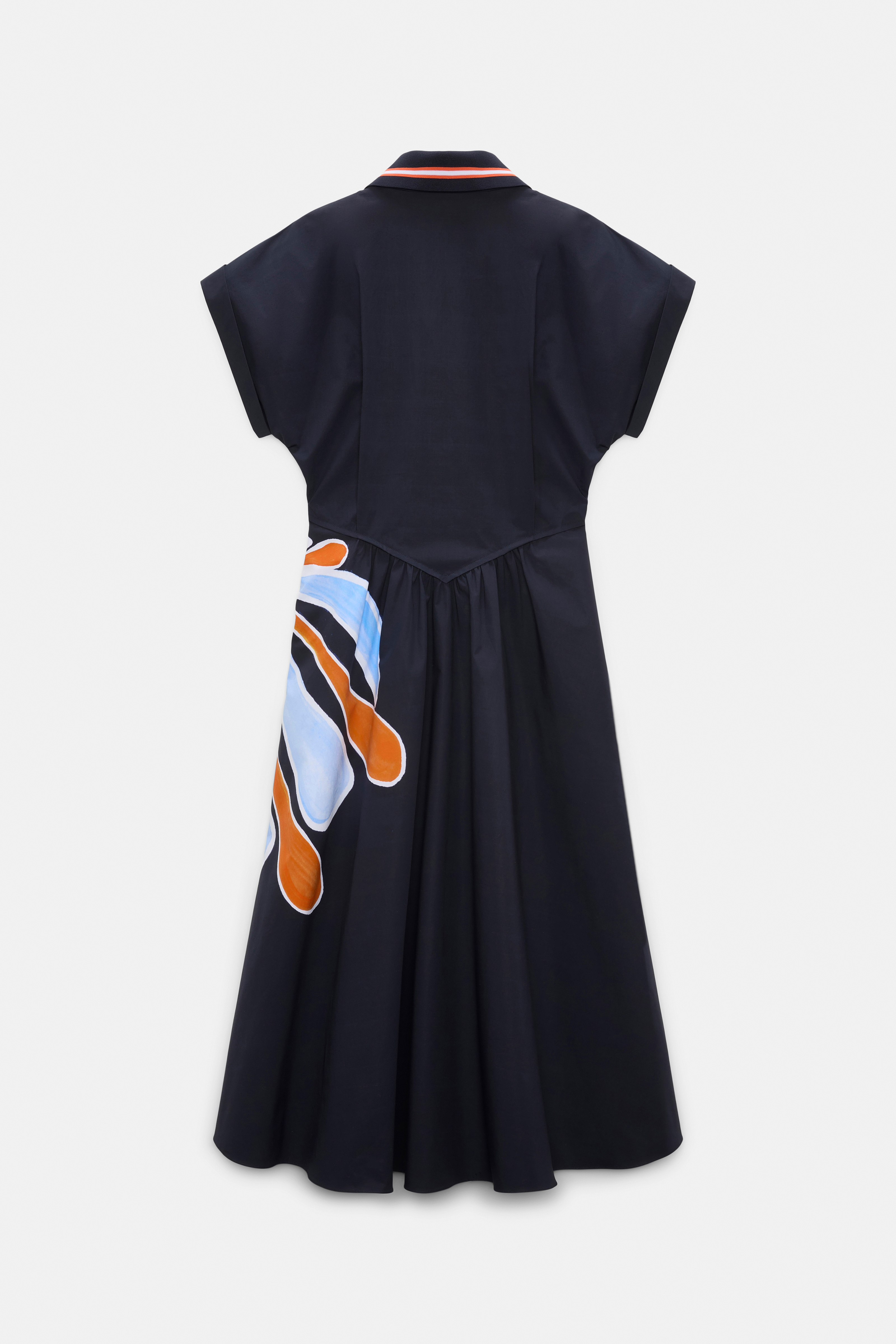 Dorothee Schumacher Printed cotton poplin dress dream flower navy